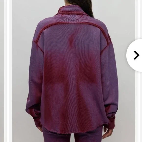 NWT Cotton Citizen Brooklyn Buttondown in Faded Pink/Blue Tie Dye, Size S - Picture 2 of 12